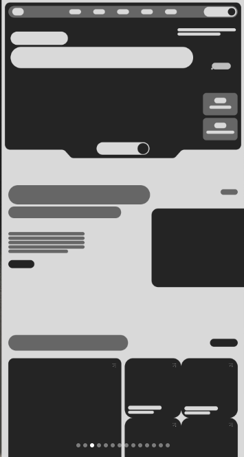 Wireframe: Hero de tela cheia com recorte embaixo